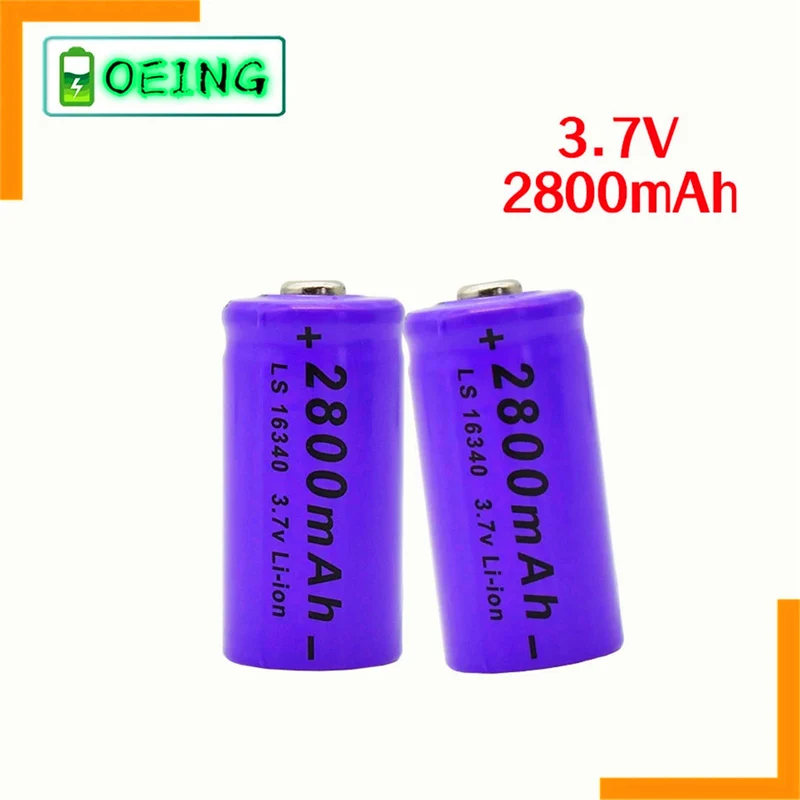 2pcs 2800mAh 3.7V lithium-ion 16340 battery universal ALBC LED flashlight expert 2800mAh LS