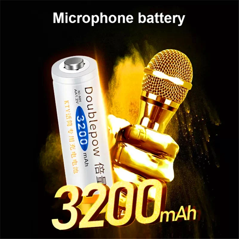 4 pieces AA high capacity Ni-MH rechargeable battery 3200 mAh 1.2 V AA battery for toy thermometer mouse calculator battery