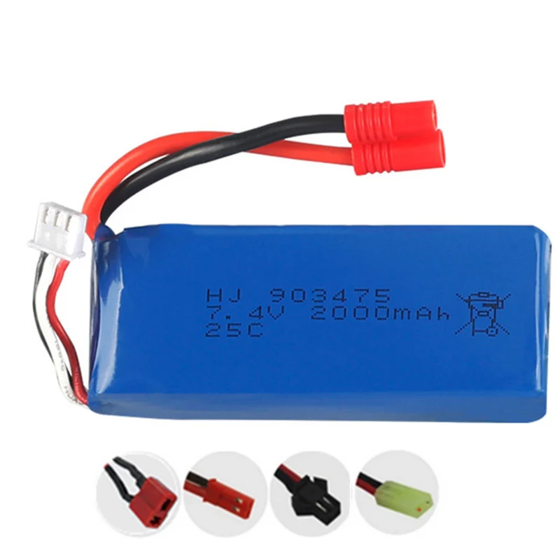 7.4v 2000mAh 903475 li-polymer battery for Wltoys 12428 12404 12423 RC Car Spare parts
