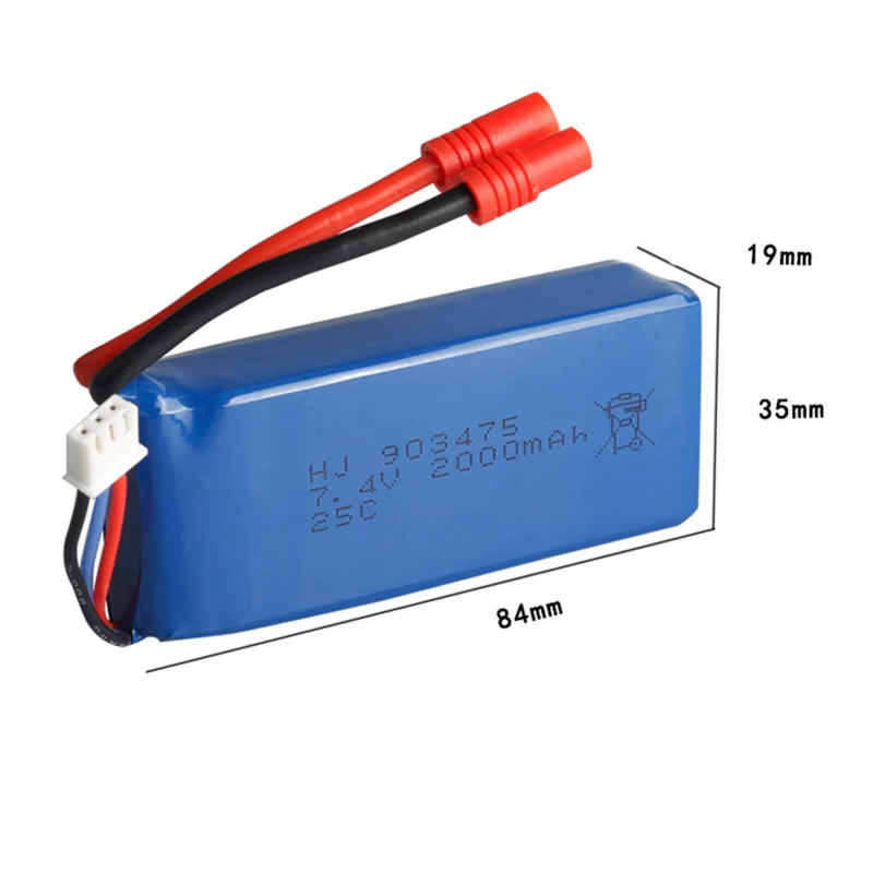 7.4v 2000mAh 903475 li-polymer battery for Wltoys 12428 12404 12423 RC Car Spare parts