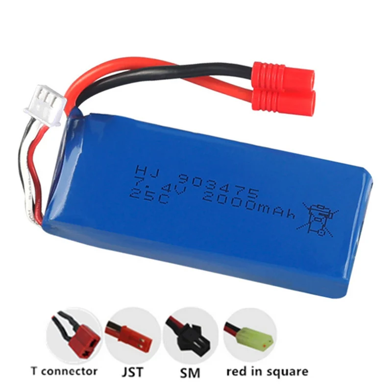 7.4v 2000mAh 903475 li-polymer battery for Wltoys 12428 12404 12423 RC Car Spare parts