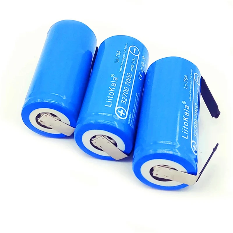 4pcs Lii-70A high performance 3.2V 32700 7000mAh battery 6500mAh LiFePO4 35A 55A continuous discharge battery + nickel sheet