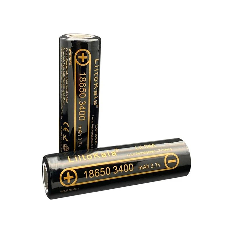 2pcs 100% original high quality 18650 battery 3.7V 3400mAh 18650 flashlight battery