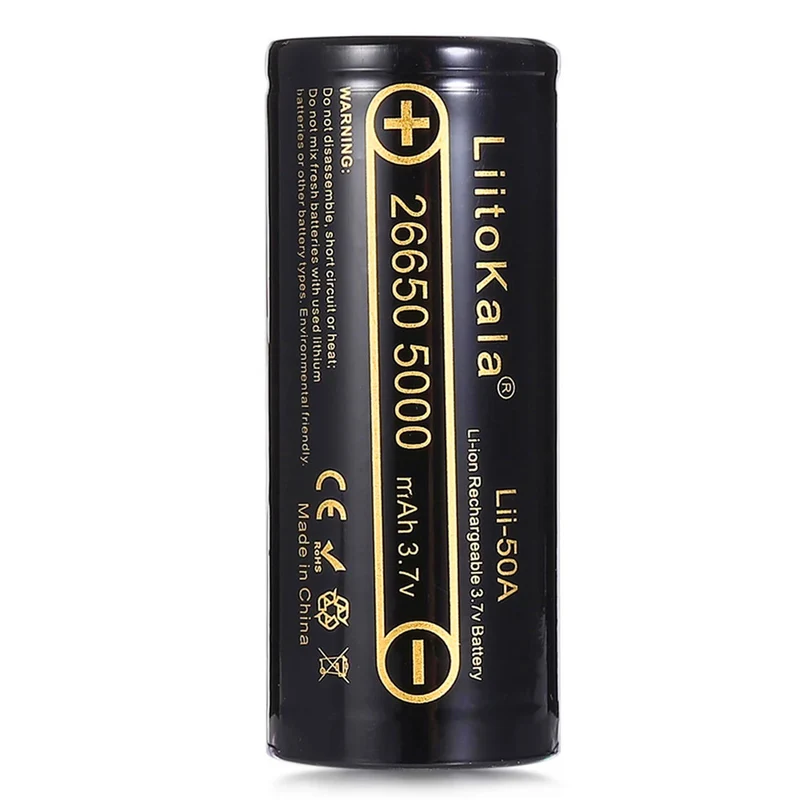 2pcs 26650 5000mAh high capacity lithium-ion battery Lii-50A 3.7V 26650-50A flashlight battery 20A new packaging