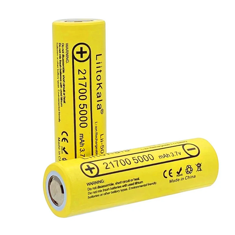 2pcs Lii-50E 3.7V 21700 5000mAh battery 5C high capacity discharge battery