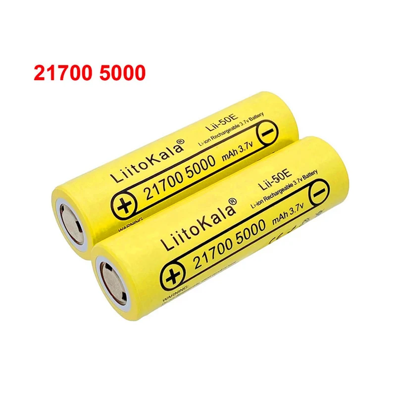 2pcs Lii-50E 3.7V 21700 5000mAh battery 5C high capacity discharge battery