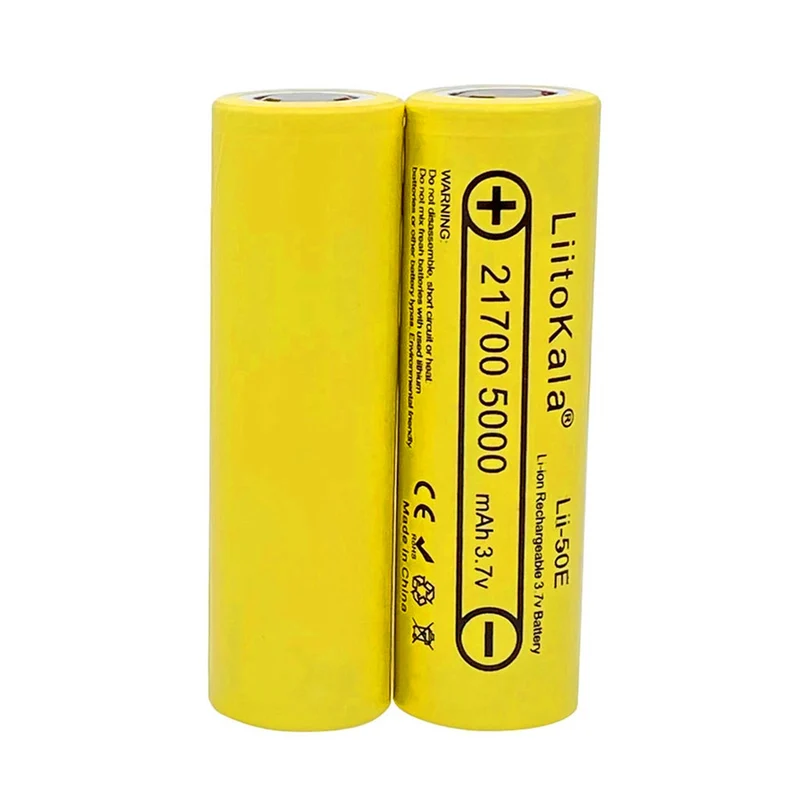 2pcs Lii-50E 3.7V 21700 5000mAh battery 5C high capacity discharge battery