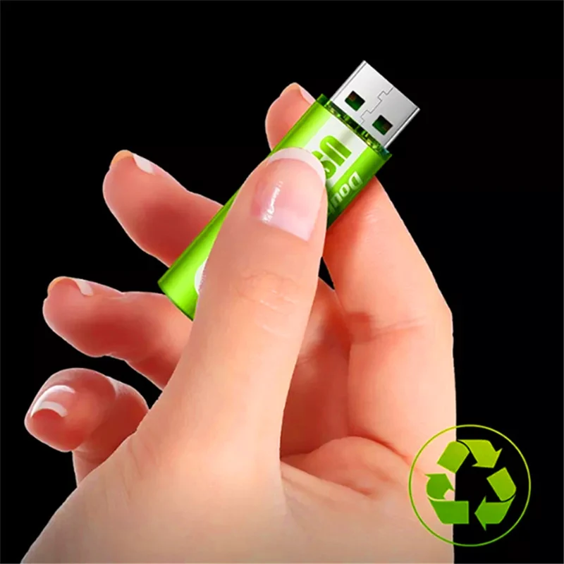 2pcs 1.5V 1400mWh USB AA Rechargeable Lithium Ion Battery for Remote Mouse Fan Electric Toys
