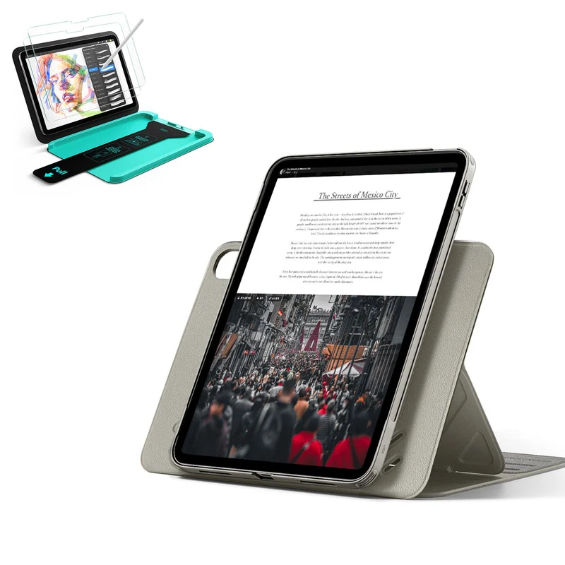 iPad 11" (A16) 2025 Bundle Shift Magnetic Case & Armorite® Paper-Feel Protection - Titanium