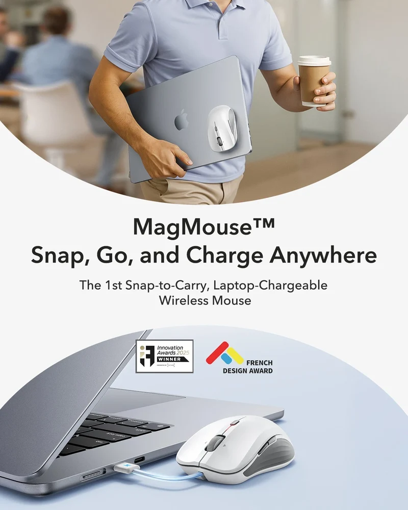 ESR MagMouse™ Wireless Mouse - White