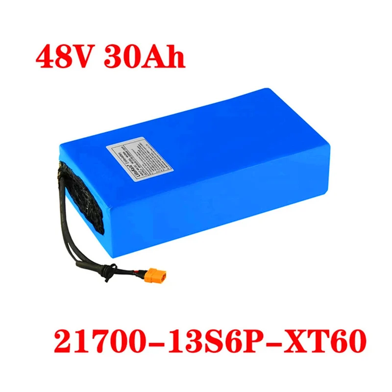 48V 30Ah 21700 5000mAh 13S6P XT60 connection 30A BMS scooter battery 48v 30ah electric bike battery