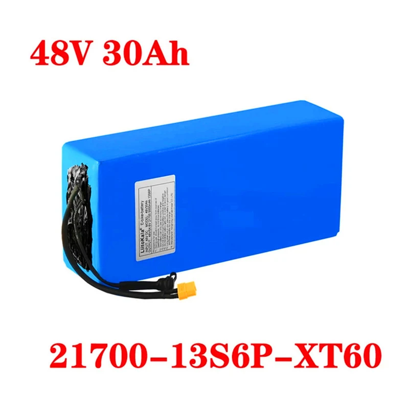 48V 30Ah 21700 5000mAh 13S6P XT60 connection 30A BMS scooter battery 48v 30ah electric bike battery