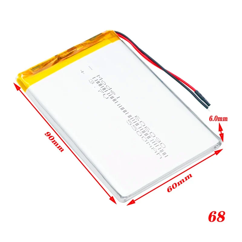 2 packs of rechargeable 606090 3.7 V 5500 mAh lithium polymer lithium battery with protective PCB charging module