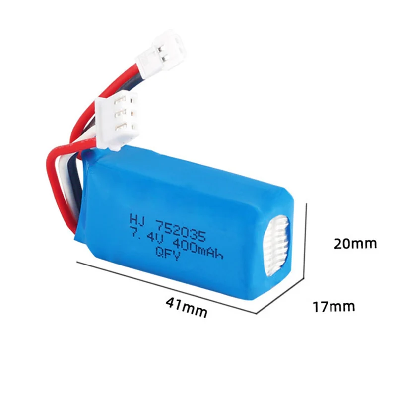 2 pieces 7.4v 400mAh 752035 li-polymer battery for DM007 RC Airplane Quadcopter Drone Toy