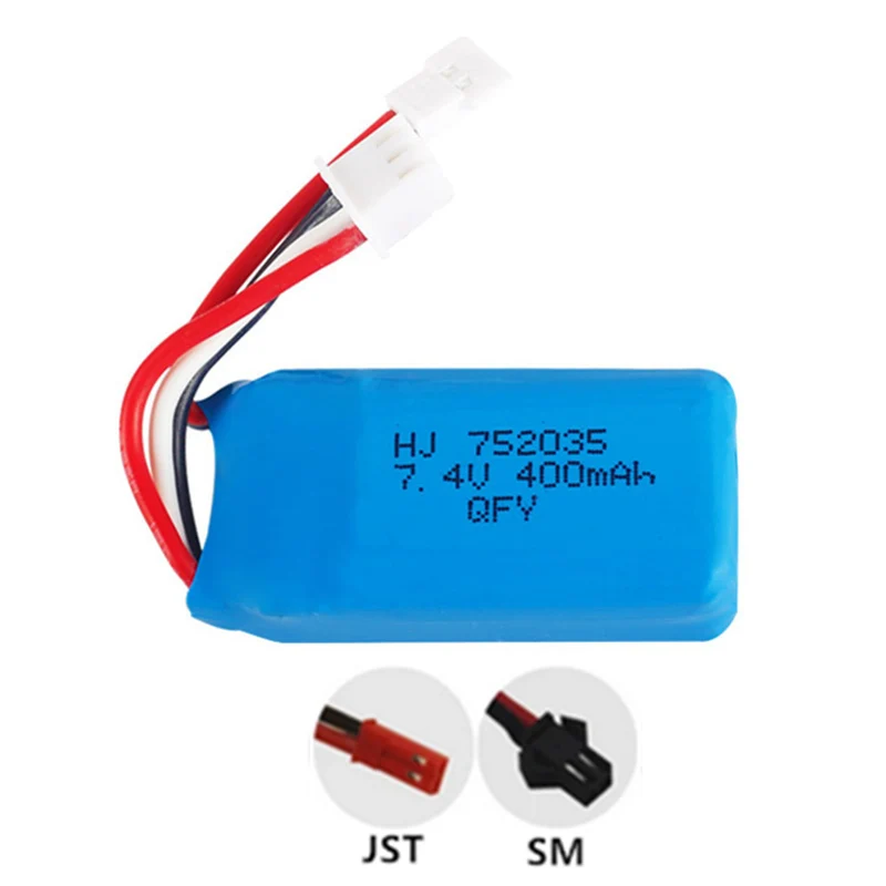 2 pieces 7.4v 400mAh 752035 li-polymer battery for DM007 RC Airplane Quadcopter Drone Toy