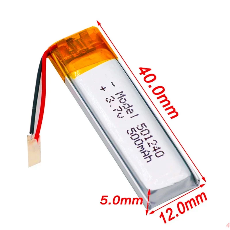 4 pieces 3.7 V 300 mAh 501240 lithium polymer lithium battery GPS Bluetooth headset MP3 MP4