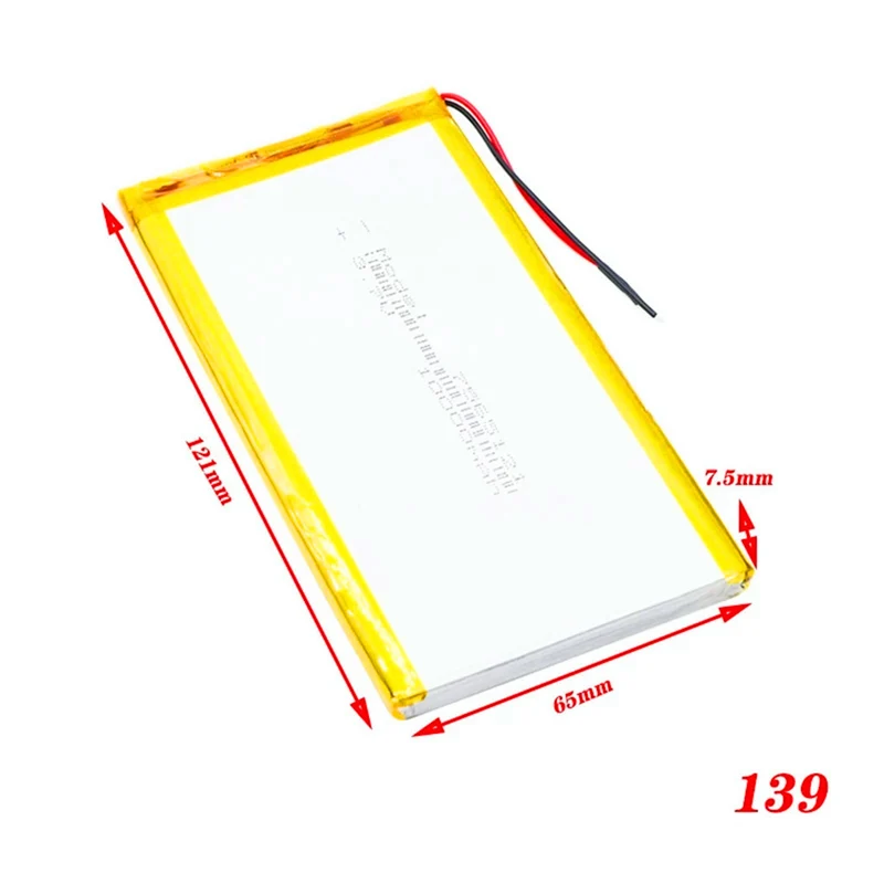 4 pieces 3.7 V 10000 mAh for thermistor 7565121 for GPS PSP PAD iPod portable DVD power bank