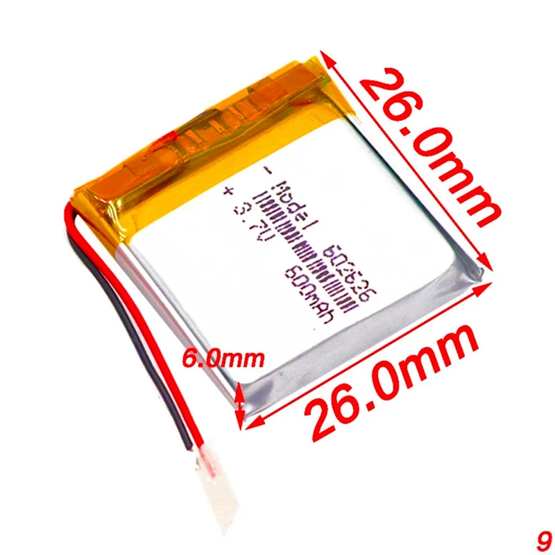 4 pieces 600mAH 602626 PLIB polymer lithium ion lithium ion batteries for Smartwatch GPS