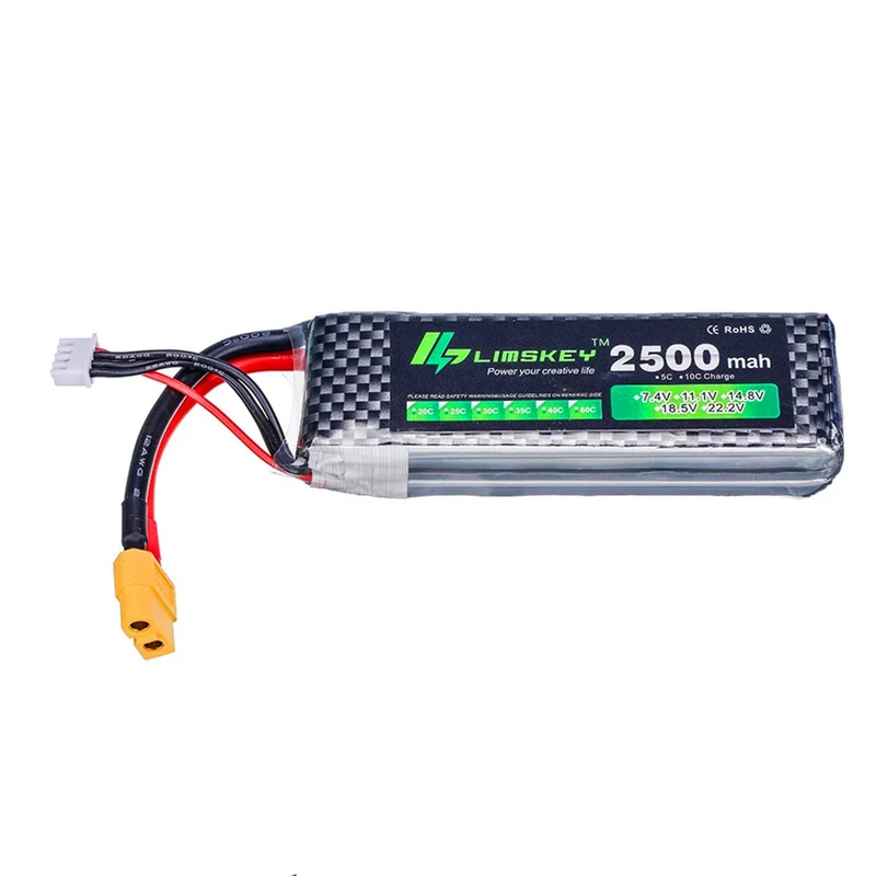 11.1V 2500mAh 3S high performance lithium polymer battery for remote control car, airplane, helicopter