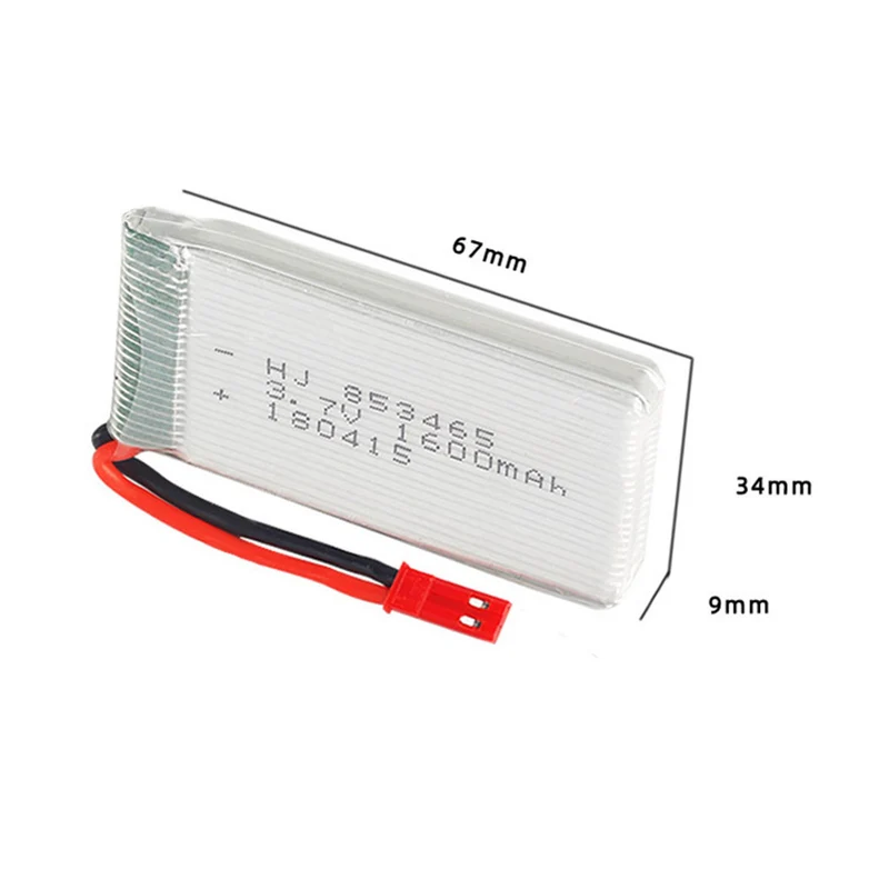 2 pieces 3.7v 1600mAh 853465 li-polymer battery for JST SM XH2.54 RC Robot Quadcopter