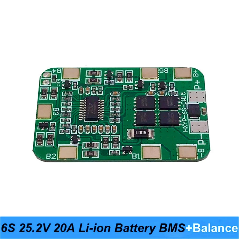 6S 25.2V 20A BMS lithium battery board with compensation 25V screwdriver and 24V massage guns muscle battery pack