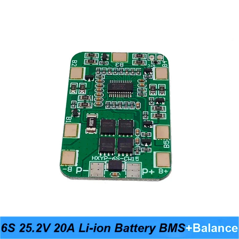 6S 25.2V 20A BMS lithium battery board with compensation 25V screwdriver and 24V massage guns muscle battery pack