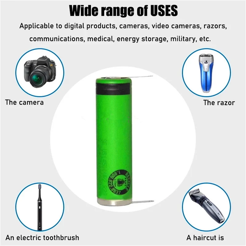 2pcs 3.7V 680mAh US14500VR2 Li Ion Battery for Electric Welding Toothbrush, Razor, Hair Clipper