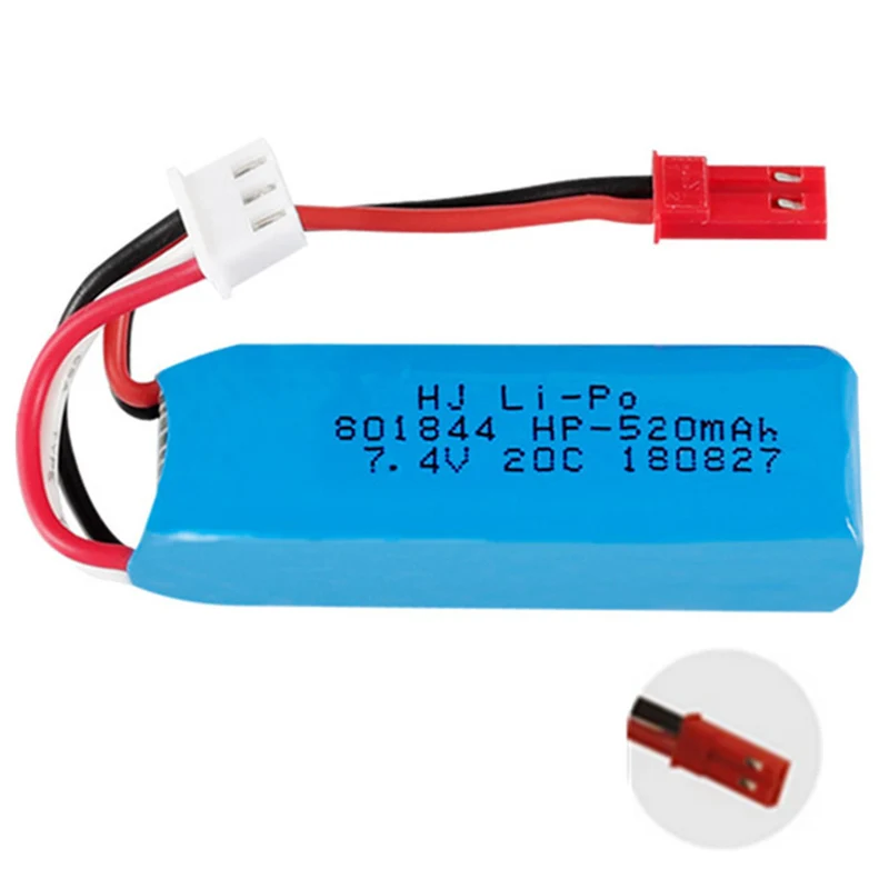 2 pieces 7.4v 520mAh 801844 li-polymer battery for WLtoys K969 K989 K999 P929 P939 RC Car