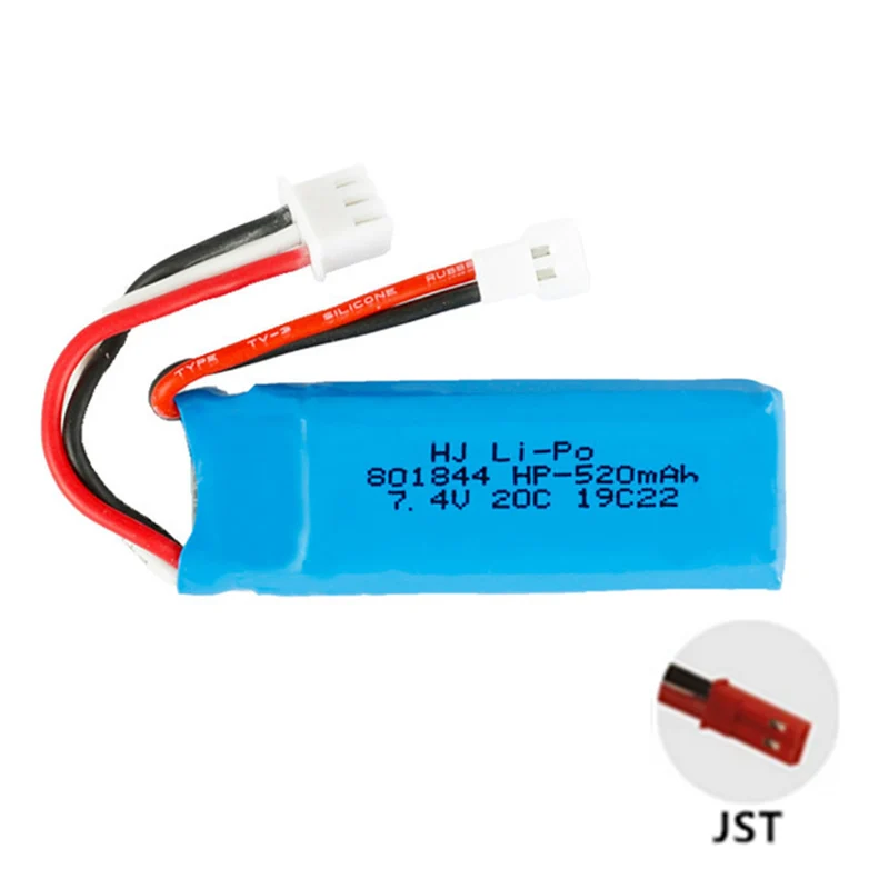 2 pieces 7.4v 520mAh 801844 li-polymer battery for WLtoys K969 K989 K999 P929 P939 RC Car
