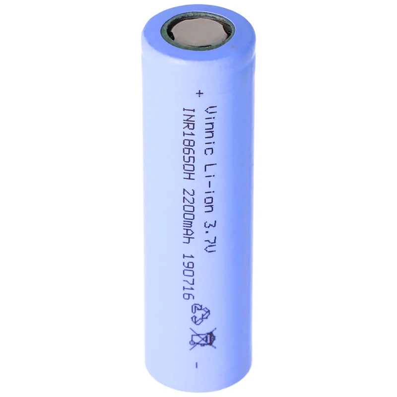 INR18650H Vinnic 18650 Li-Ion battery 3.7 Volt 2200mAh 65.5x18.38mm
