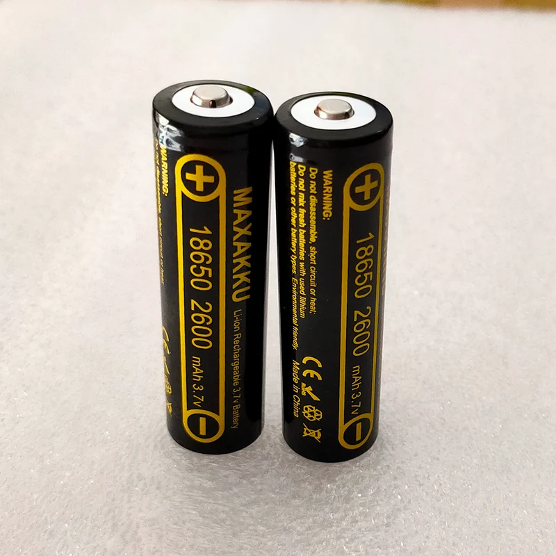 ICR18650-26J-2600mAh, 64.8x18.2mm 3.6V-3.7V without Protection