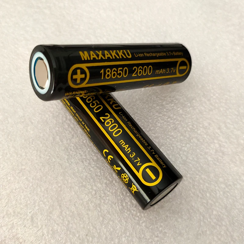 ICR18650-26J-2600mAh, 64.8x18.2mm 3.6V-3.7V without Protection