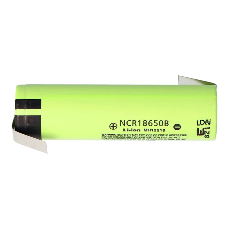 NCR18650B 3.6V-3.7V 3400mAh Li Ion battery 18.2x65.25 with soldering tag
