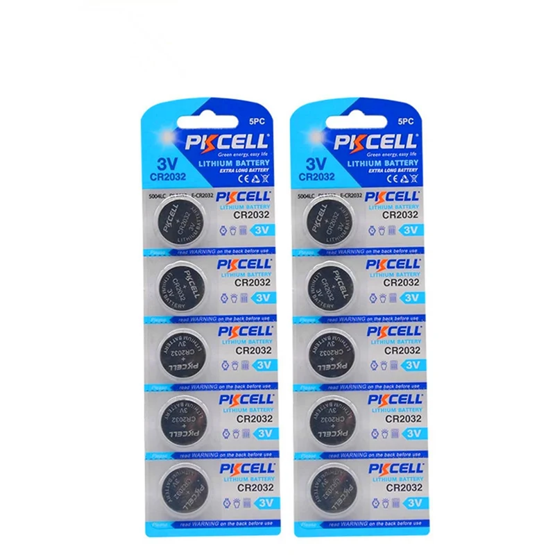 10PCS CR2032 2032 3V Button Batteries BR2032 DL2032 ECR2032 Rechargeable Batteries 3V LiMnO2 Button Coin Cell Battery