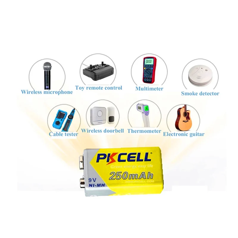 9V 250mAh NIMH Battery for Digital cameras, MD, CD, MP3, remote control, electric razors