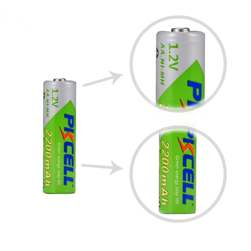 4Pcs 1.2V 2200mAh Ni-Mh battery for Digital camera, portable video, game, flashlight, remote control