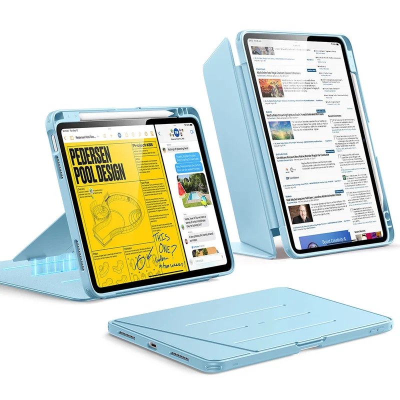 iPad Air 11" (M4) 2026 Flip Magnetic Case with Pencil Holder - Sky Blue