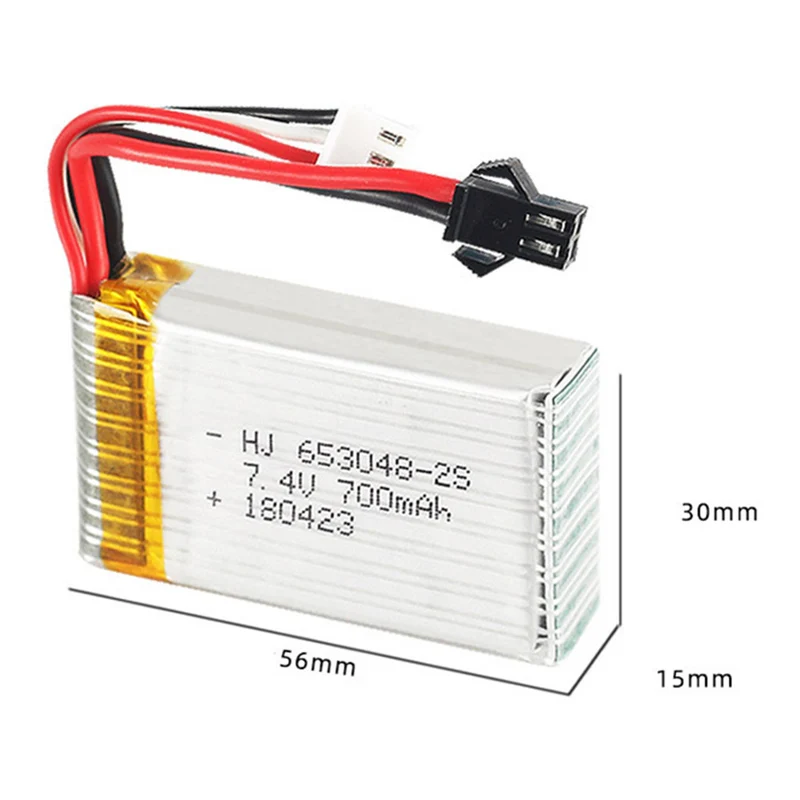 7.4V 700mAh Lipo battery For FT007 Remote control FX059 F1 Syma aircraft Li-po 653048