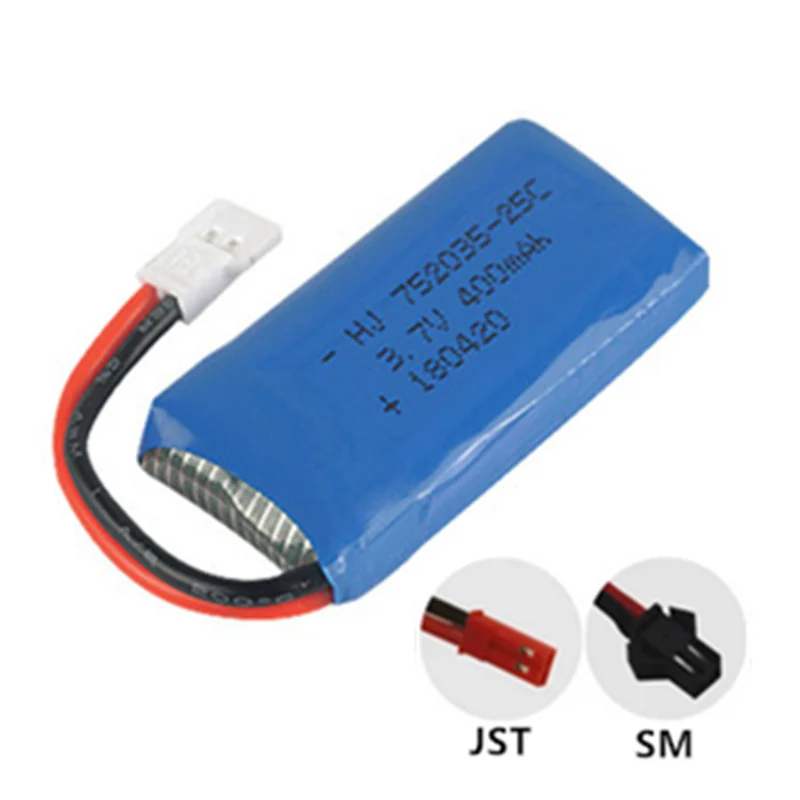 2 pieces 3.7V 400mAh Lipo Battery for Eachine H99W JJRC Hubsan X4 H107 XH Model airplane, car model, ship model