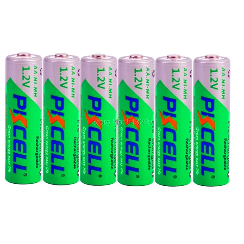 6 pieces 1.2V Ni-Mh AA 2200mAh battery for Digital camera, portable video, game, flashlight, remote control