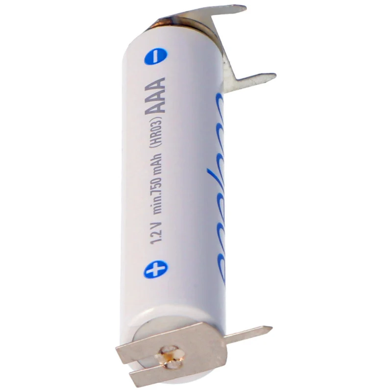 2pcs 1.2v 800mah AAA NiMH battery with 3-pin print contacts for manufacturer / brand: Universal