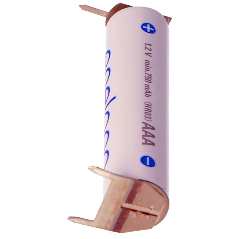 2pcs 1.2v 800mah AAA NiMH battery with 3-pin print contacts for manufacturer / brand: Universal
