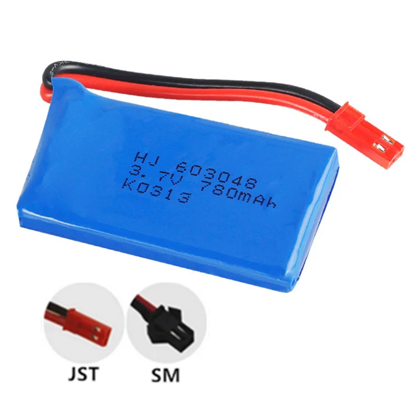 2 pieces 3.7V 780mAh 603048 Lipo Battery For WLtoys V626 X250 Q222 V686G RC car
