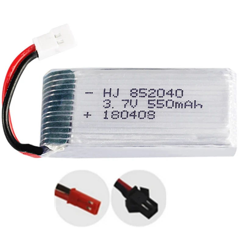 2 pieces 3.7V 550mAh Lipo Battery for JXD 523 523W H43WH RC car 852040