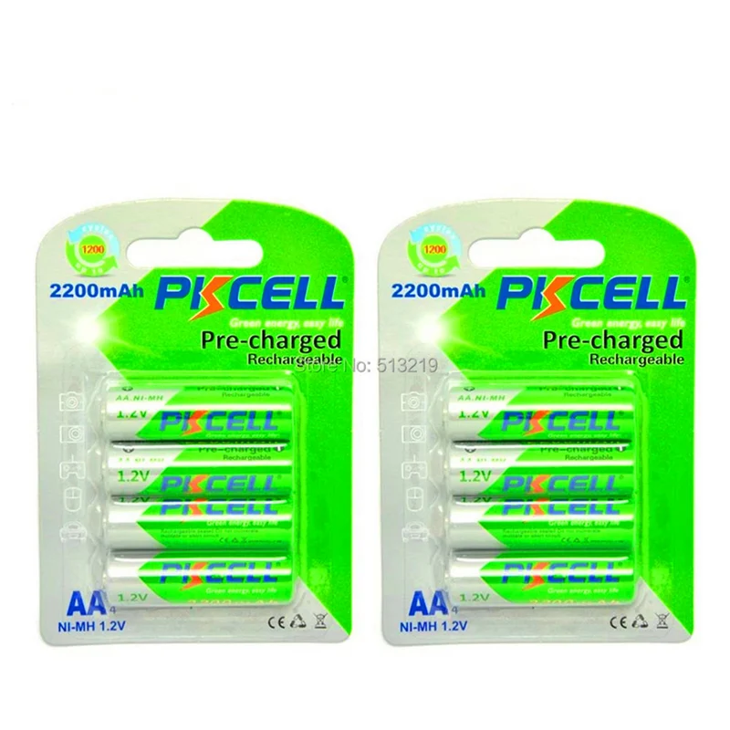 8PCS 1.2V NI MH 2200mah Battery for Digital camera, portable video, game, flashlight, remote control
