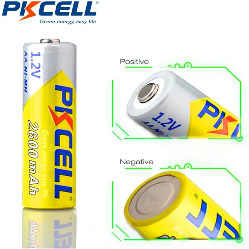 4Pcs 1.2v 2600mAh NiMh Rechargeable Battery For Digital camera, portable video, game, flashlight, remote control