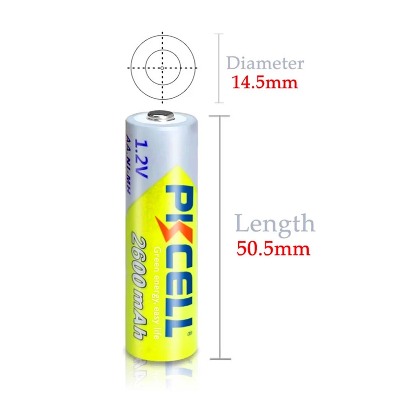 12PCS 2600MAH 1.2V Nimh Batteries for Digital camera, portable video, game, flashlight