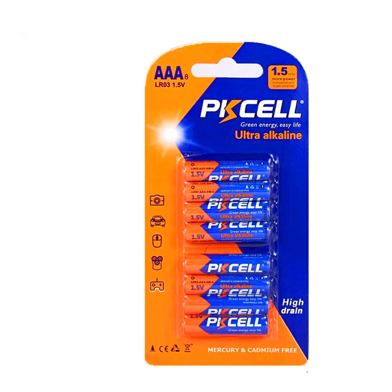 8PCS AAA battery 1.5 V LR03 AM4 E92 Alkaline Dry batteries Primary battery for MP3, camera, flash, shaver