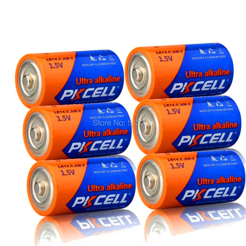 6Pcs C size LR14 AM2 alkaline battery for Digital camera, MP3, Walkman, Electronic toys