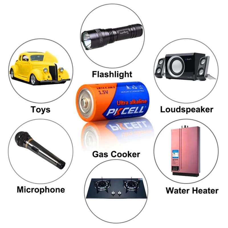 6Pcs C size LR14 AM2 alkaline battery for Digital camera, MP3, Walkman, Electronic toys